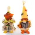 Set di peluche gnomi autunno festa del ringraziamento decorazioni bambole graziose - Set / Set da 2