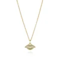 Goldfarbene Lippen Anhänger Halskette mit glitzernden Mikro-Diamanten, elegante Modeschmuck. - Lippe