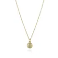 Minimalistische goldene Stern Anhänger Halskette für Damen, filigraner runder Münzschmuck. - Rund und Stern