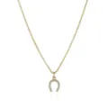 Goldene Hufeisen Anhänger Halskette minimalistisch Modeschmuck Zirkonia für Damen - Hufeisen