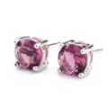 orecchini a lobo zircone viola 7mm argento quattro griffe gioielli donna vista dettagli - Prugna Viola
