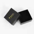 Black velvet jewelry gift box with lid for earrings rings necklaces SKU variant display - Top and Bottom Box / Black Gold Stamping