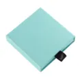 Turquoise square jewelry gift box with black ribbon pull tab for ring earrings necklace - Drawer Box / Blue