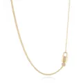 Gold lock and key pendant necklace detail, elegant fine chain accessory with zircons. - Gold I