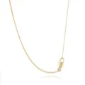 18k gold plated letter P lock key pendant necklace stylish zircon clavicle chain for women - Gold P