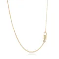 Gold 18k plated padlock key pendant necklace with sparkling zirconia letter R for modern women. - Gold R