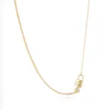 Gold plated letter Z lock and key pendant necklace for women, dainty clavicle chain jewelry. - Gold Z