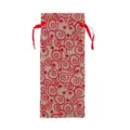 Weihnachtliche Jute Weinflaschen Tasche mit Rotem Wirbel Stern Muster Festliche Deko - Stern und Wirbel Muster