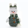 Groene gebreide kerst sneeuwman pop pluche speelgoed met muts en gezellige sjaal variant - Groene Dubbele Balmuts Stijl