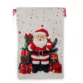 Sac cadeau de Noël Père Noël en lin avec cordon de serrage pochette variante pro - Petit (19x24cm) / Cadeau du Père Noël