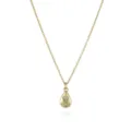 Minimale goldene Tropfen-Anhaenger Halskette mit Herz Gravur fuer taegliche Damenmode. - Wassertropfen
