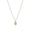 Minimalistische Goldkette mit kleinem runden Zirkonia Anhänger eleganter Damenschmuck. - Runder Strass