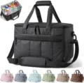 Bolsa térmica acolchada 32L de gran capacidad impermeable para picnic y viajes al aire libre. - Negro