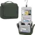 Trousse de toilette suspendue imperméable organisateur de maquillage avec compartiments - Vert