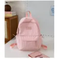 Sac à dos étudiant rose décontracté pour les cours, cartable minimaliste élégant et pratique. - Sans pendentif / S / Rose