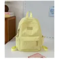Sac à dos décontracté minimaliste style doux pour navetteur étudiant cartable jaune clair esthétique - Sans pendentif / S / Jaune