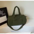 Bolso de lona de pana verde oscuro bolsa casual de hombro yoga gran capacidad estilo chic - Verde