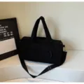 Bolsa de yoga casual de pana negra gran capacidad viaje bolso de hombro versátil para cercanías. - Negro