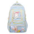 Light blue transparent ita backpack for schoolgirls, large capacity cute bow design - Blue