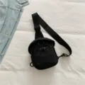 Black outdoor lightweight crossbody chest bag, casual sports commuter sling bag for daily use. - Black