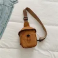 Outdoor lightweight crossbody chest bag for men and women casual sports riding backpack - Brown