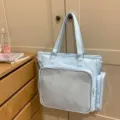 Borsa tote ita azzurro chiaro grande capacità stile dolce e cool tracolla borsa a mano multifunzione. - Blu