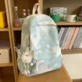 Μπλε tie-dye φοιτητικό σακίδιο πλάτης μεγάλη χωρητικότητα στυλάτη τσάντα ταξιδιού - Μονή τσάντα / Πράσινο Μεγάλο