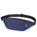 Blauwe outdoor sport heuptas, compacte tas met hoofdtelefoongat en verstelbare riem voor reizen. - Eén maat / Donkerblauw