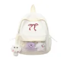 Zaino Ita Bianco Carino Fiocco Borsa Scolastica Stile Giapponese Finestra Chiara - Borsa Singola Senza Accessori / Bianco Riso Piccolo