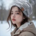 Winter fleece-lined mixed color knitted beanie for women, warm casual pull-on brimless hat. - Mixed Beige
