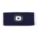 LED gebreide hoofdband met oplaadbaar licht, donkerblauwe sportmuts voor nachtelijk hardlopen. - Met oplaadbare lamp / Marineblauw