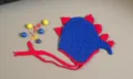 Gorro de dinosaurio tejido a mano con púas, gorro de invierno de lana cálido para niños. - Talla única / Azul