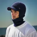 Herren Winter Strickmuetze mit Ohrenschuetzen Schal Warme Beanie Muetze Dunkelblau - Einzelner Hut / Marineblau