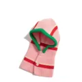 Donna Passamontagna Lavorato In Maglia Inverno Caldo Cappuccio Sciarpa Rigato Cappello - M（56-58cm） / Quadri Rafa color block - rosa