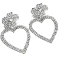 Wunderschöne glänzende Strass Blumen Herz Ohrringe für Damen Mode elegante Party Schmuck Stücke. - Stil 1 / Silber