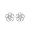 Silberne Strass Blumen Ohrstecker, süßer und glänzender Modeschmuck für Damen. - Stil 2 / Silber