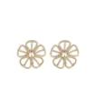 Glänzende Strass Blumen Ohrstecker, elegante und süße Blumen Ohrringe für Damen Schmuck - Stil 2 / Gold