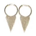 Goldene große Creolen mit Strass Fransen Ohrringe Kristall Quaste Party Schmuck Damen Mode - Runder Quastenohrring / Gold