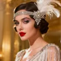 1920s Gatsby Feather Rhinestone Headband Vintage Crystal Hair Chain Party Hair Accessory - Three-layer Gold