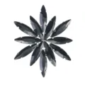 Schwarzer Navette Strass Stern Geometrischer Statement Ring Party Modeschmuck Accessoire - Silber Stil 3