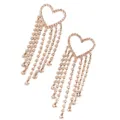 Elegante rosegold Strass Herz Quaste Ohrringe Damen Mode Party Schmuck Geschenk. - Herz-Tropfen-Quastenohrringe / Gold