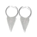 Europäische und amerikanische runde Strass-Fransen-Ohrringe, glänzender Abendkleid-Ohrschmuck. - Runder Quastenohrring / Silber