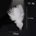 Elegant white feather rhinestone hair comb, sparkling party side hair accessory for women. - Heart Hair Comb (FJ2292) / Silver