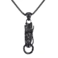 Vintage black titanium steel dragon head pendant necklace for men stylish main photo - Pendant Only (Without Chain) / Black
