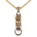 Men's Retro Dragon Pendant Necklace Titanium Steel Vintage Gold Dragon Head Necklace Charm - Pendant Only (Without Chain) / Gold
