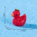 Mini cute fruit duck resin figurine, perfect for micro landscape and DIY craft decor. - 5# Lychee Duck