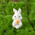 Cute resin rabbit figurine micro landscape ornament gardening DIY desktop decoration - No. 2 Eating Carrot