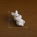 Jolie figurine de lapin en résine décoration de bureau micro paysage miniature jardinage. - N° 1 allongé