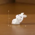 Mignonne figurine de lapin en résine miniature décoration de jardin de bureau animal jouet - N° 3 allongé sur le côté