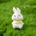 Cute resin rabbit figurine micro landscape ornament gardening desktop decoration toy - No. 6 Hooded
